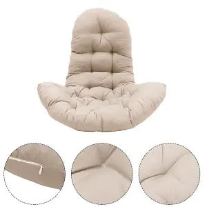 Outdoor Camel Garden Hanging Egg Chair Thick Cushion Swing Chair Pad