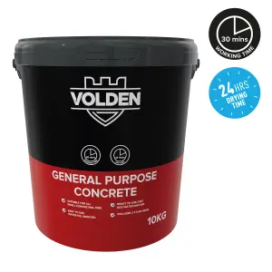 Volden General Purpose Concrete, 10kg Tub - Requires mixing before use