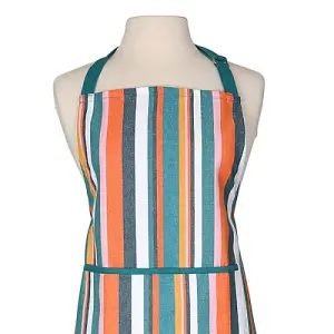 Dexam Recycled Cotton Striped Adult Apron Teal