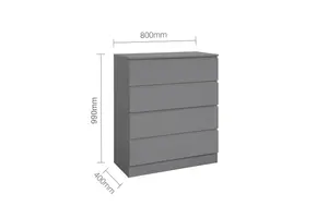 Birlea Oslo 4 Drawer Chest Grey