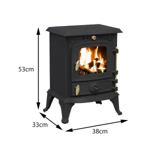 4.5kW Cast Iron Solid Multifuel Wood Burning Stove