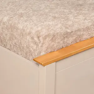 Teddy Fleece Fitted Sheet Bed Soft Warm Marl, Natural - King