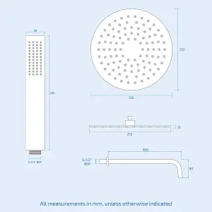 Nes Home 2 Dial 2 Way Round Concealed Thermostatic Shower Mixer,Head,Handset set