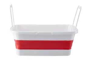 Maison by Premier Averill Collapsible Red White Rectangular Basket