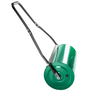 Garden Roller - for lawn levelling, 60 cm wide, 31 cm diameter, padded handle - green