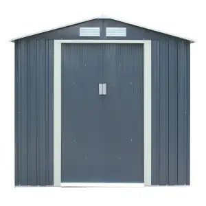 Rowlinson Trentvale 6x4 ft Apex Dark grey Metal 2 door Shed