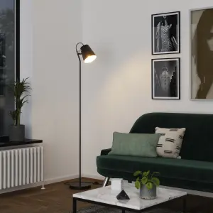 GoodHome Hayle Matt Black LED Floor lamp