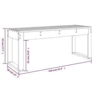 Berkfield Garden Bench 110x38x45 cm Solid Wood Douglas