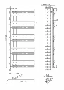 Rinse Bathrooms Designer Electric Thermostatic Heated Towel Rail D Shape Bathroom Radiator Warmer 1600x600mm Brushed Brass