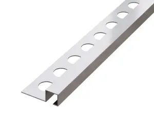 ILCOM decorative profile Qs 12mm x 2440mm x 0.6mm Silver Brushed Stainless Steel