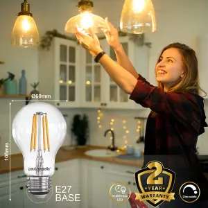 paul russells LED Filament Dimmable GLS Bulb, ES E27, 7W 806 Lumens, 60w Equivalent, 2700K Warm White