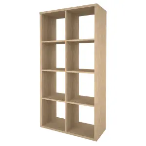 GoodHome Mixxit Natural oak effect Freestanding 8 shelf Rectangular Shelving unit, (H)1426mm (W)735mm