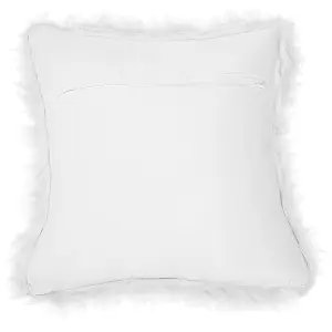 Set of 2 Cushions LUBHA Faux Fur 42 x 42 cm Solid White