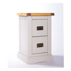 Loreo 2 Drawer Petite Bedside Table Brass Drop Handle