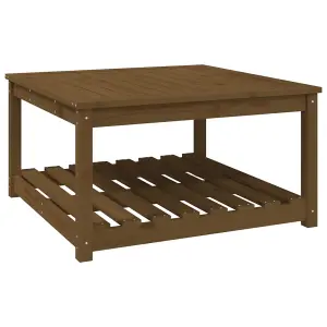 Berkfield Garden Table Honey Brown 82.5x82.5x45 cm Solid Wood Pine