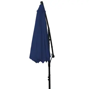 SunDaze 3M Blue Cantilever Garden Banana Parasol with Adjustable Crank Patio Shade