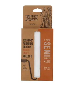 Two Fussy Blokes Semi Smooth Plus Roller Refill Sleeves 6" (160mm) - 3 Pack