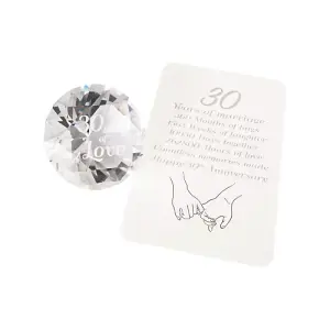 Modern Transparent K9 Crystal Glass 30th Anniversary Sentiment Ornament Gift Set