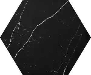 Top Ceramics Black Marble Matt Hexagon Floor Wall Tile (L)22.5cm x (W)22.9cm Each box 0.87sqm