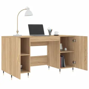 Berkfield Desk Sonoma Oak 140x50x75 cm Engineered Wood