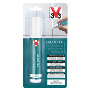 V33 White Matt Grout pen, 20ml