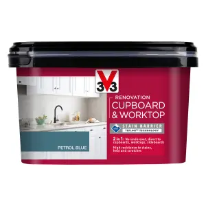 V33 Renovation Petrol Blue Satinwood Cupboard & cabinet paint, 2L