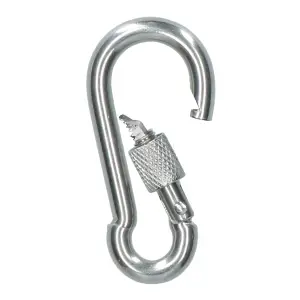 Carabiner Carbine Hook with Screw Gate 6mm MARINE GRADE Stainless Steel