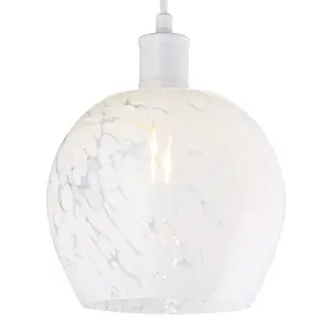 Contemporary Designer Opal White Snowflake Glass Pendant Ceiling Lighting Shade