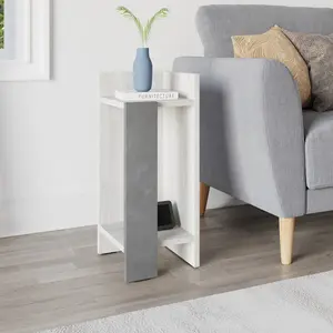 Lochlan Modern Compact Nightstand Bedside Table 25 x 27 x 60cm  Bedroom Furniture Ancient White / Right Orientation