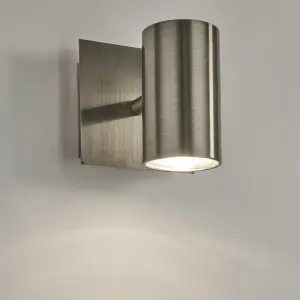 Lighting Collection Santiago Satin Silver Cylinder Spotlight