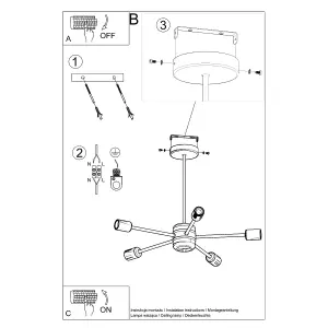 Lango Steel Black 5 Light Classic Chandelier