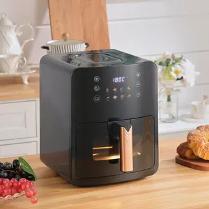 5L Black Digital Air Fryer with Visual Window