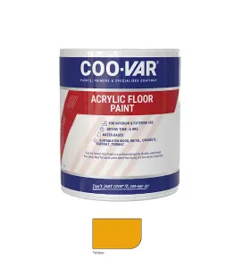 CooVar Acrylic Floor Paint - Yellow - 2.5 Litre