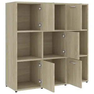 Berkfield Book Cabinet Sonoma Oak 90x30x90 cm Engineered Wood