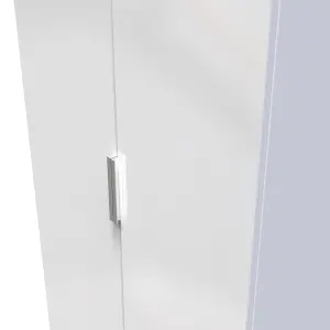 Poole 2 Door Wardrobe in White Gloss (Ready Assembled)