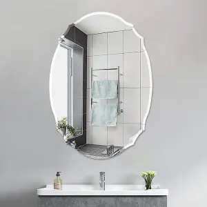 Clear Glass Creative Wall Mounted Frameless Bathroom Mirror Vanity Mirror for Dressing Table 400 x 600 mm