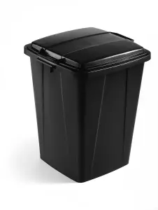 Durable DURABIN ECO Strong Square Black Recycling Bin + Black Lid - 90L