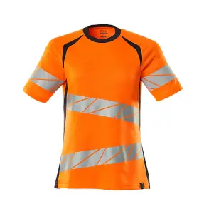 Mascot Accelerate Safe Ladies Fit T-shirt (Hi-Vis Orange/Dark Navy)  (XXXX Large)