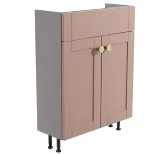 Ashford Slimline Matt Pink Freestanding Bathroom Vanity unit (H) 820mm (W) 600mm