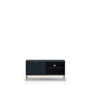 Sleek Pula TV Cabinet - Compact Navy with Gold Detailing - W1010mm x H500mm x D410mm