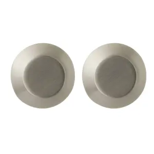 GoodHome Nutmeg Nickel effect Kitchen cabinets Round Pull handle (L)3.2cm (D)32mm, Pack of 2