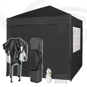 MCC Direct 2X2 Pop up Black Gazebo with Sides