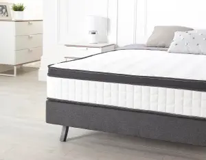 Somnior Tweed Charcoal Memory Foam Divan Bed With Mattress - Double