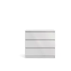 Esla High gloss white 3 Drawer Chest of drawers (H)700mm (W)770mm (D)500mm