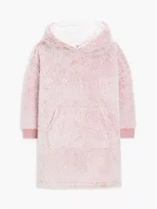 John Lewis Kids' Oversized Sherpa Blanket Hoodie, Pink