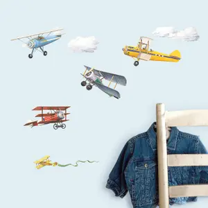 RoomMates Vintage Planes Peel & Stick Wall Decals