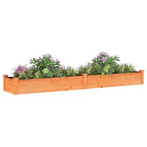 Berkfield Garden Raised Bed with Liner Brown 240x45x25 cm Solid Wood Fir