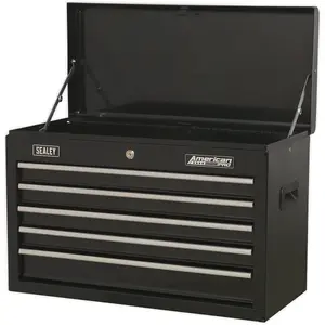 High Gloss Black 5 Drawer Tool Chest Storage Unit 660mm x 305mm x 430mm