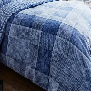 GC GAVENO CAVAILIA Denimium Blue Duvet Cover Bedding Set king Size 3PC with reversible printed Quilt Cover