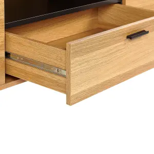 Beliani Traditional TV Stand Light Wood CLAREMONT